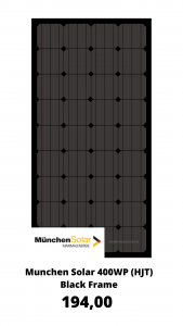 Munchen Solar 400WP (HJT) Black Frame